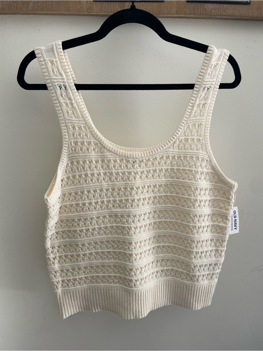 Old Navy Cream Crochet Knit Tank